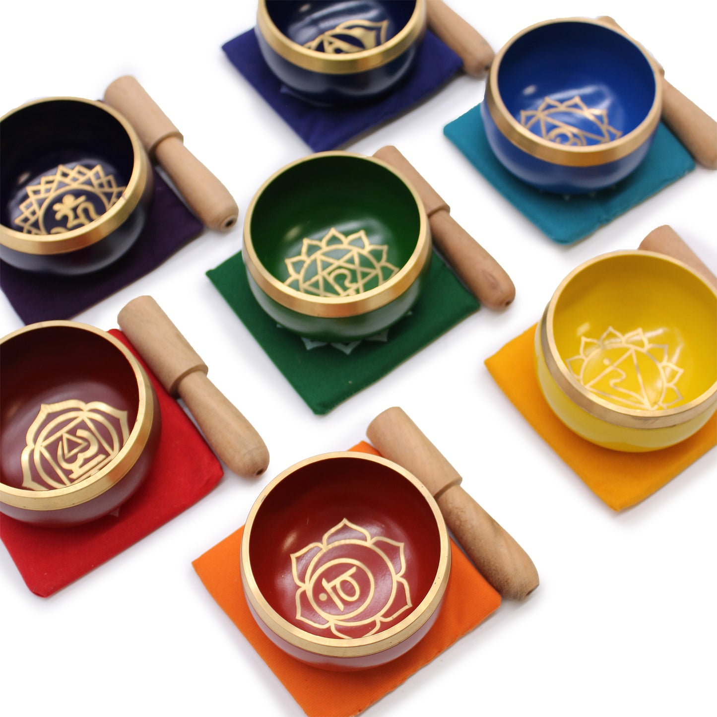 Tibetisches Klangschalen-Geschenkset mit Chakra-Pyramide