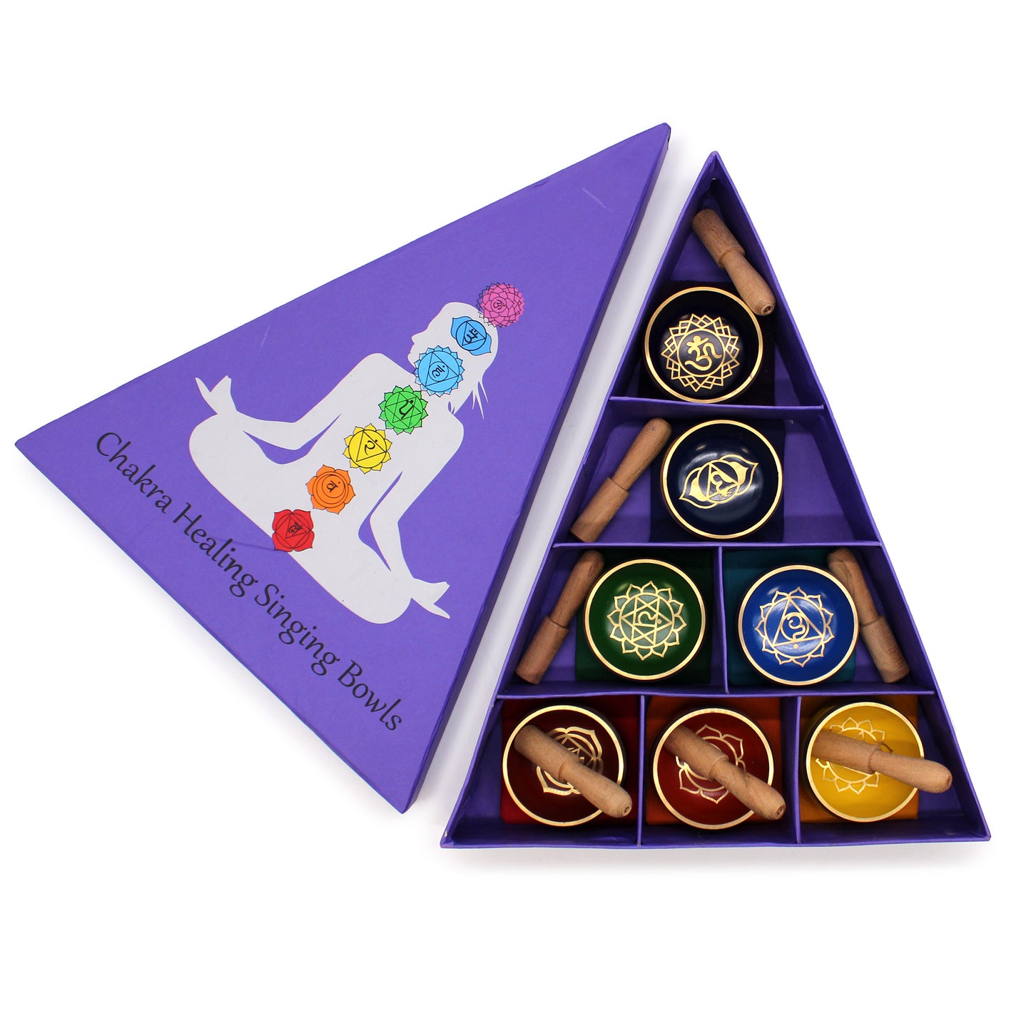 Tibetisches Klangschalen-Geschenkset mit Chakra-Pyramide
