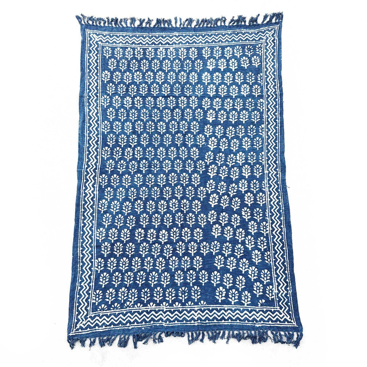 Handgemachte Indigodecke - 170x120cm - Chhota Flower