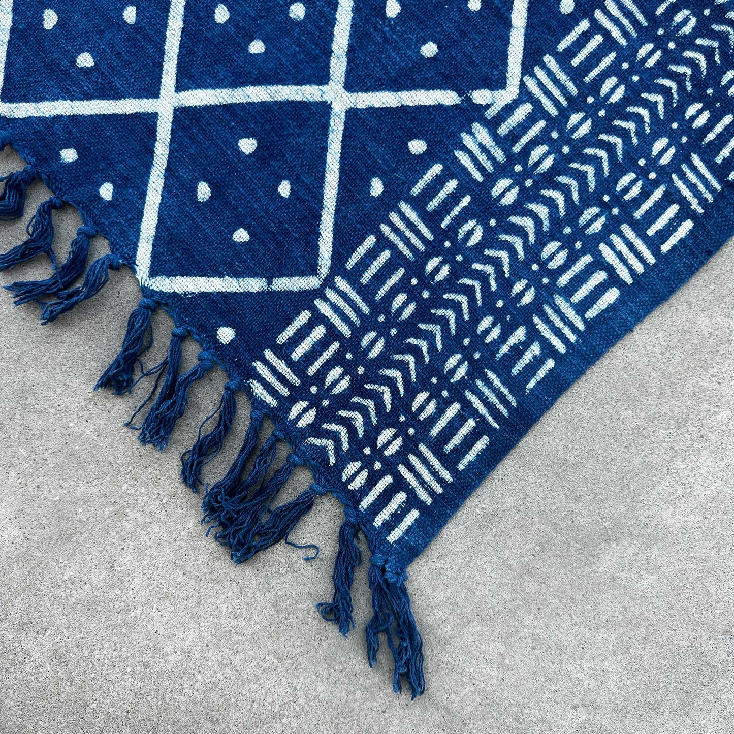 Couverture indigo faite main - 170 x 120 cm - Midnight Heerak