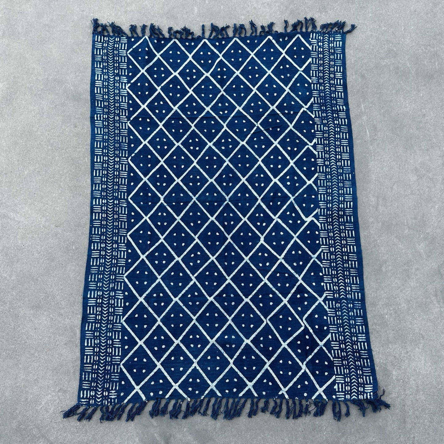 Couverture indigo faite main - 170 x 120 cm - Midnight Heerak