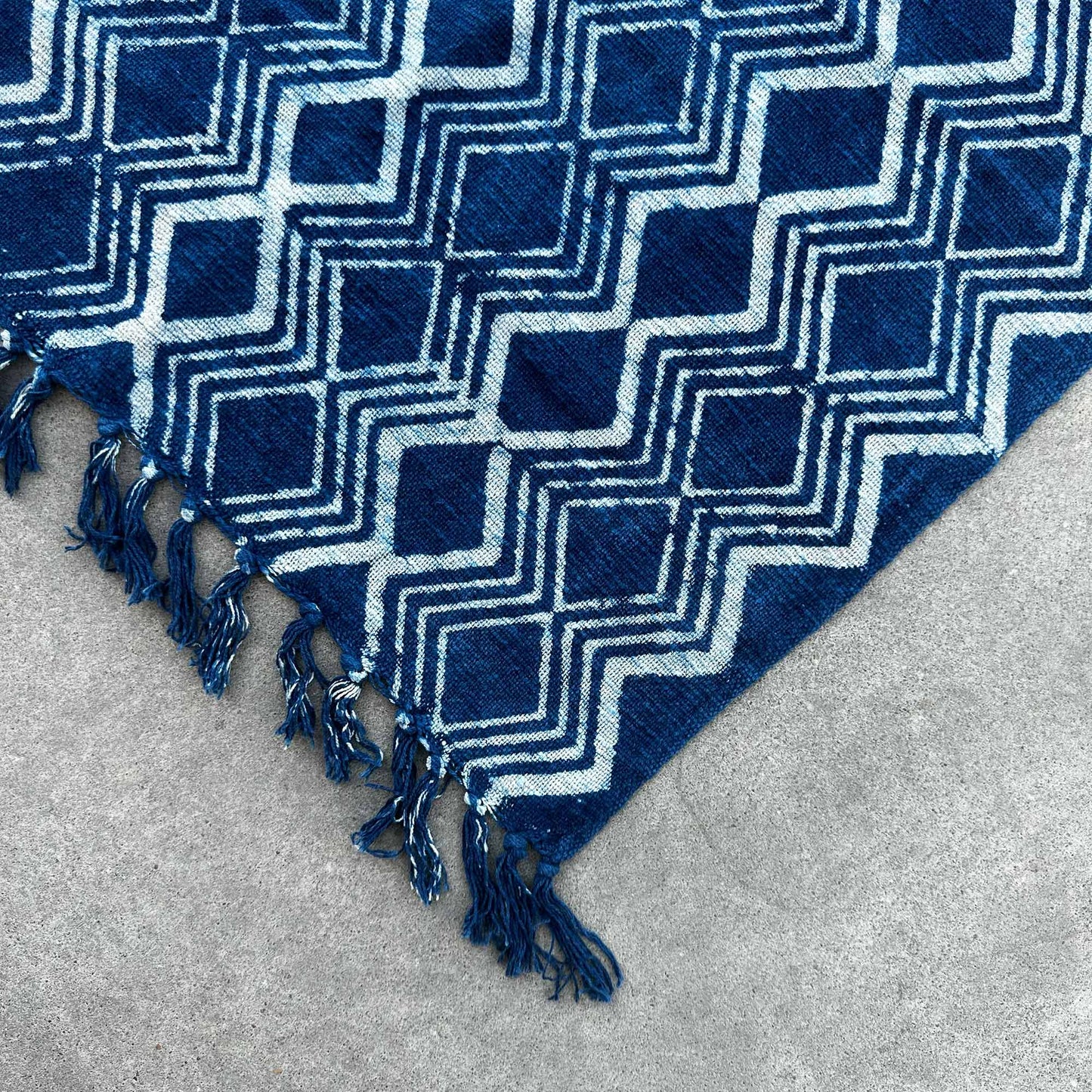 Handgefertigter Indigo-Läufer – 170 x 60 cm – Heerak-Muster