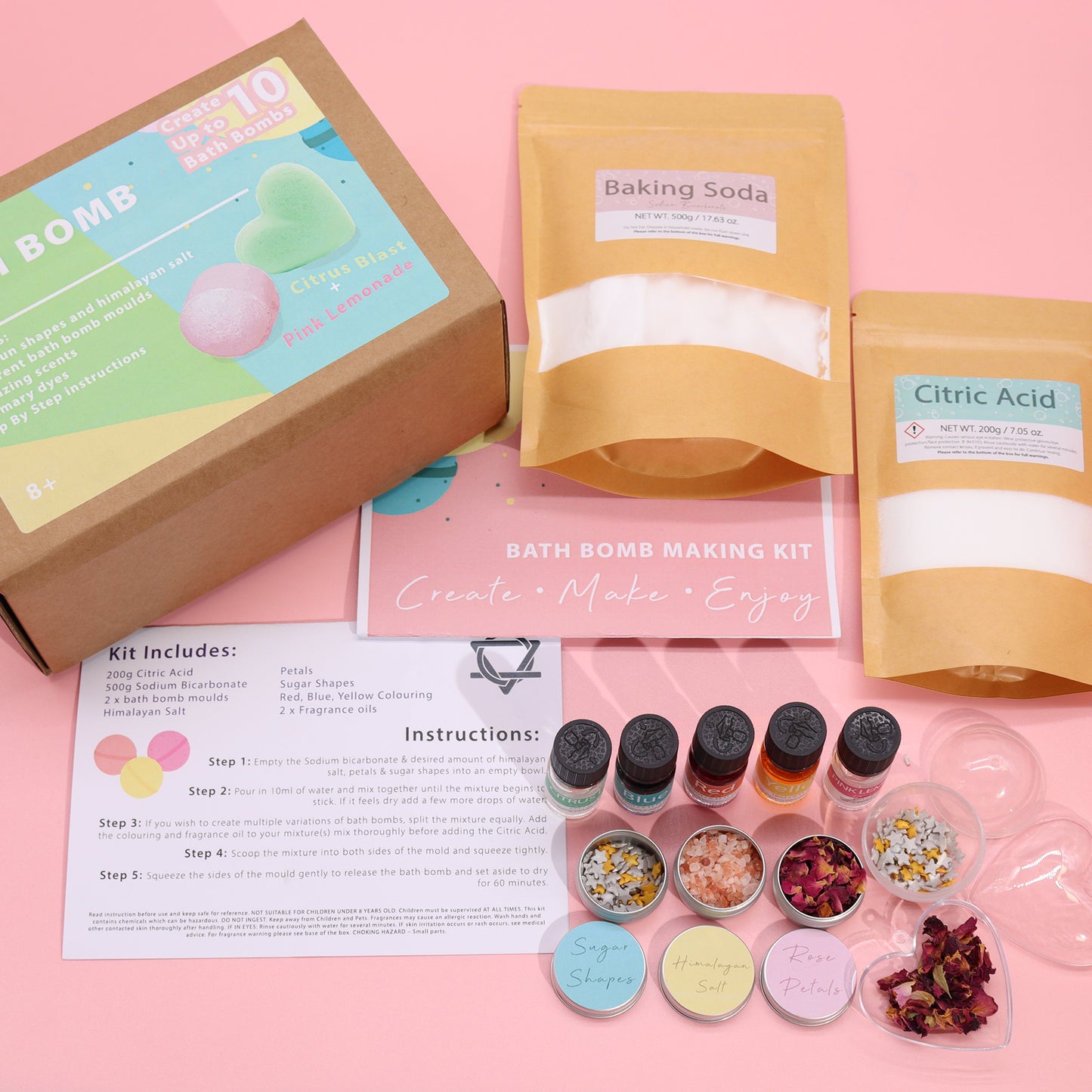 Kit de bombes de bain : Limonade rose et explosion d'agrumes
