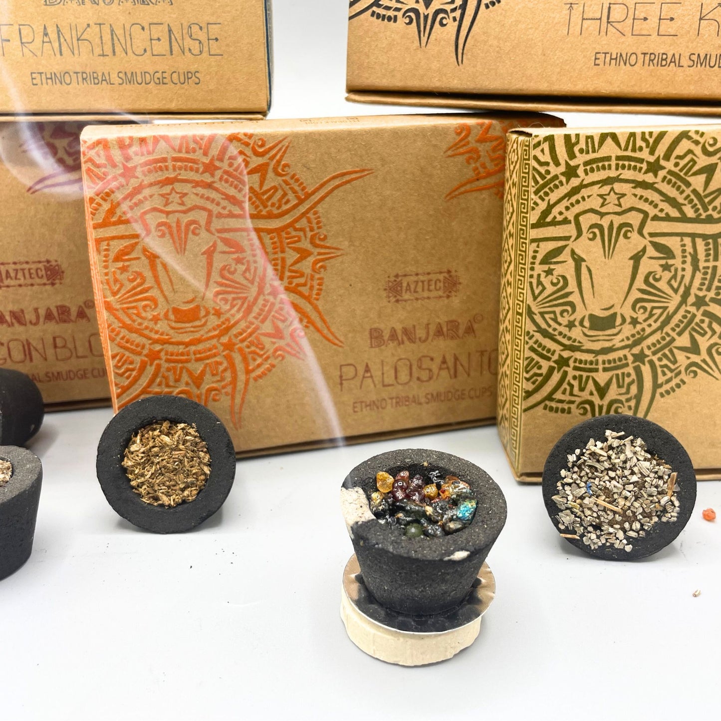Coffret de 6 verres en résine Banjara - Blé blanc