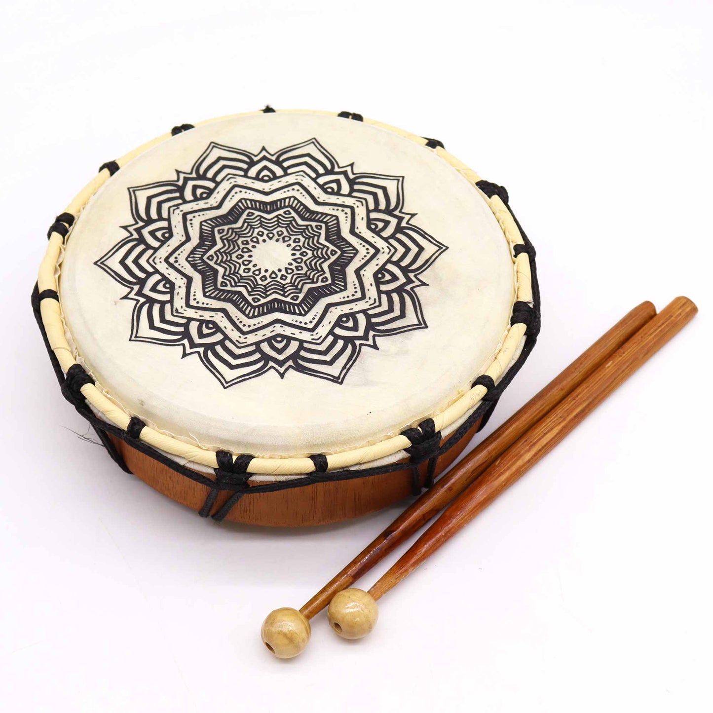Tambour chamanique Mandala avec maillet - 20 cm