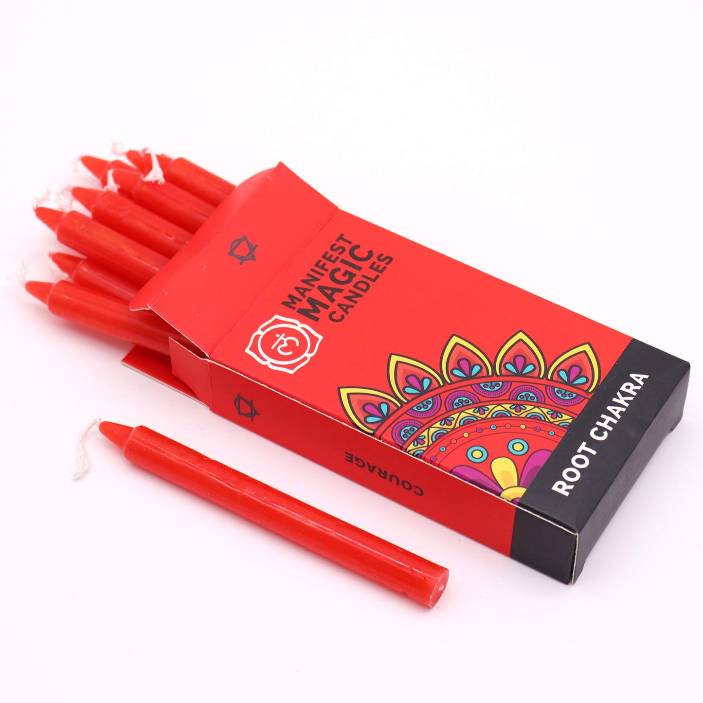 Bougies magiques Manifest (lot de 12) - Rouge - Chakra racine