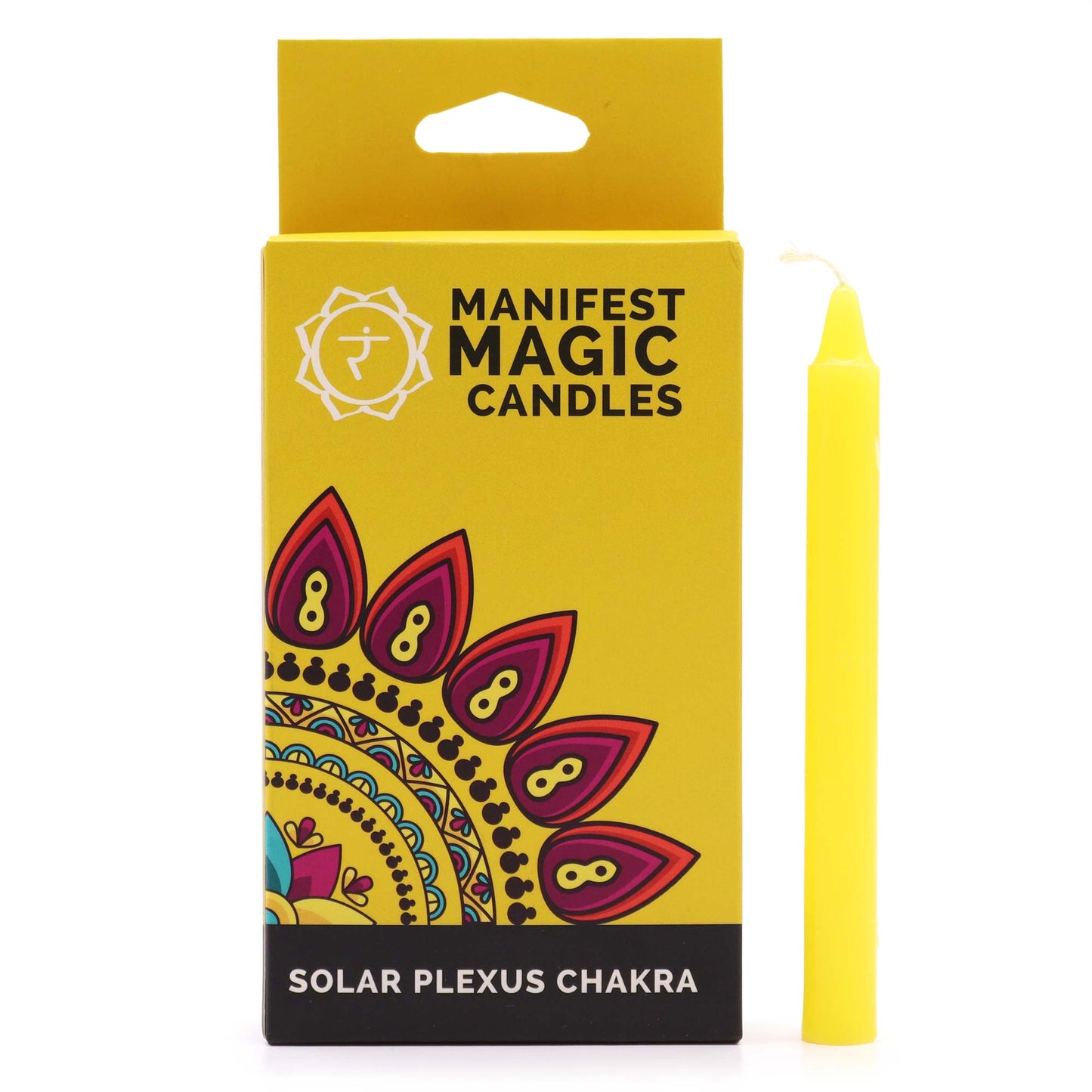 Bougies magiques Manifest (lot de 12) - Jaune - Chakra du plexus solaire