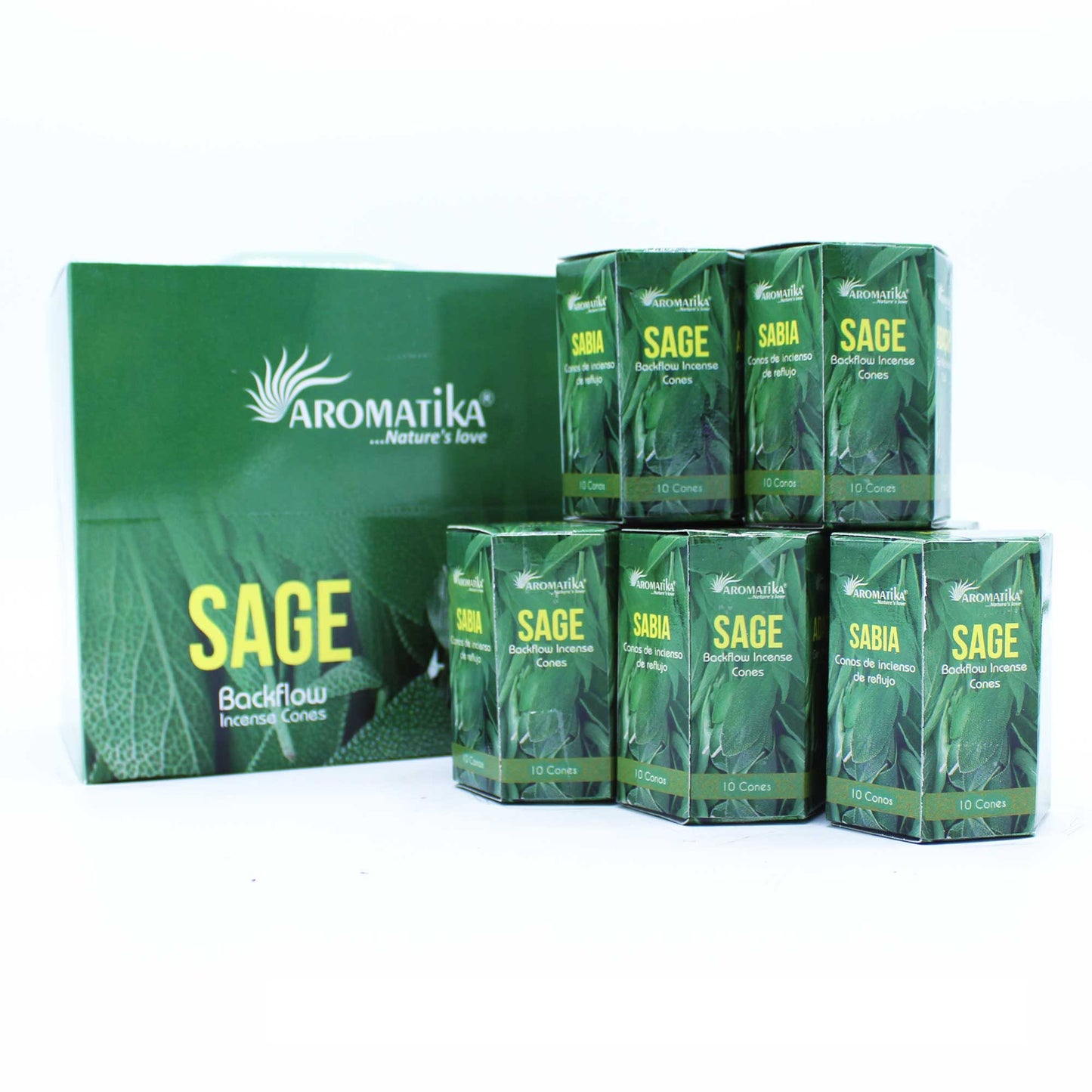 Lot de 10 encens Masala Backflow - Sauge