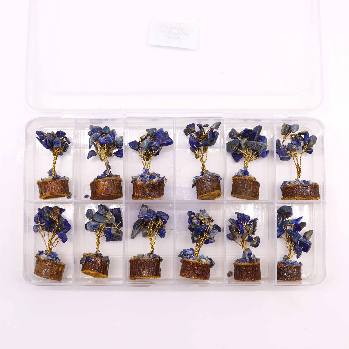 Mini arbre à pierres précieuses sur socle en bois - Sodalite (15 pierres)