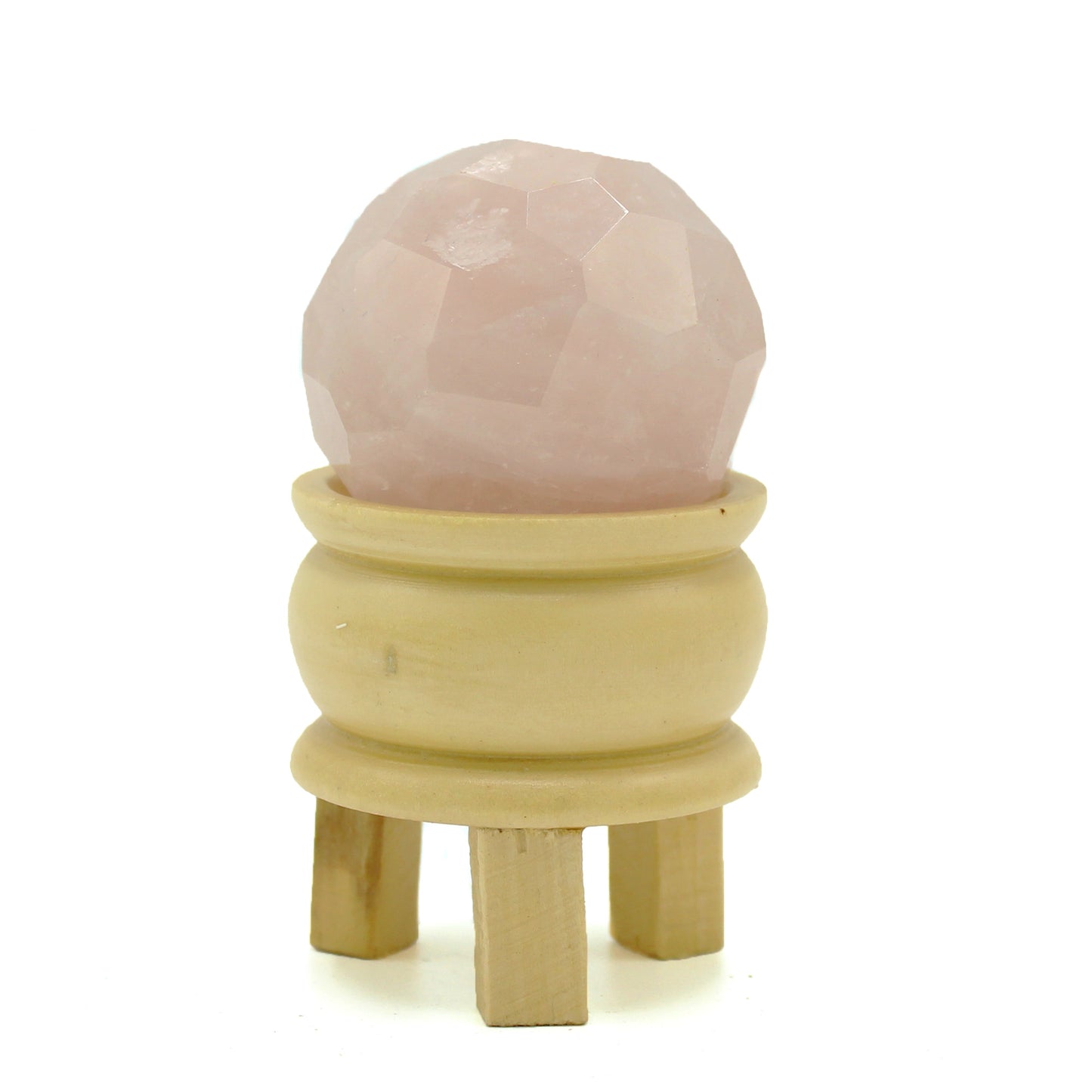 Boule de guérison et support en pierre précieuse - Quartz rose