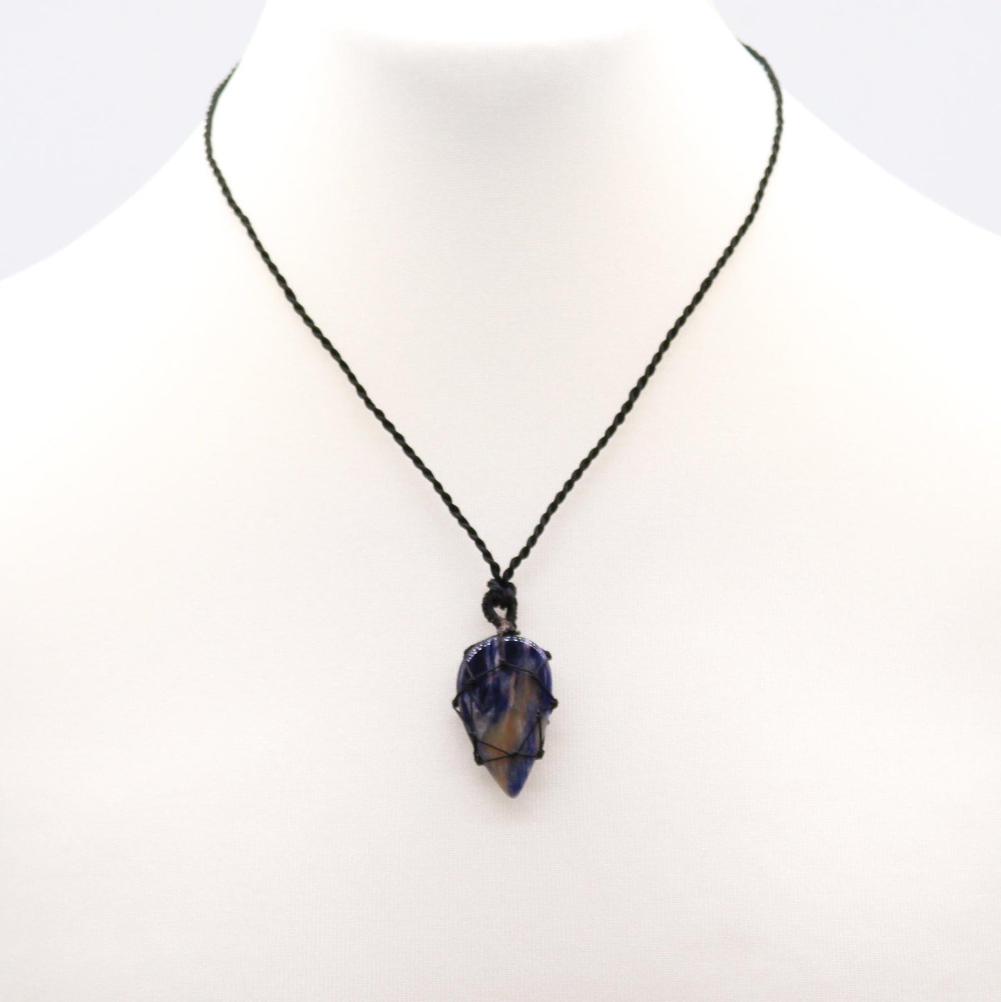 Pendule en pierre précieuse en forme de lingam - Quartz rose