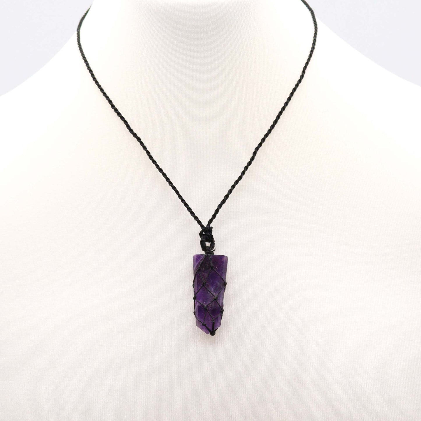 Pendentif à pointe plate avec pierres précieuses - Améthyste