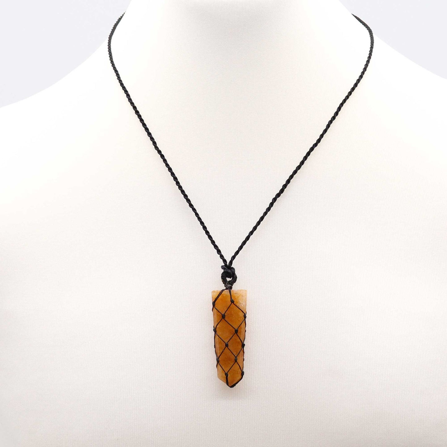 Pendentif à griffes plates avec pierres précieuses entrelacées - Quartz doré