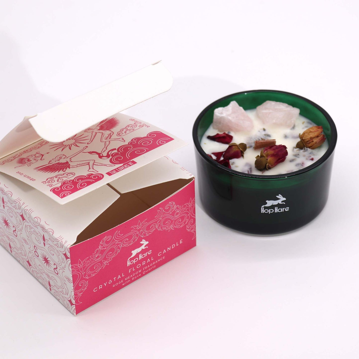 Hop Hare Crystal Magic Flower Kerze - Die Liebenden