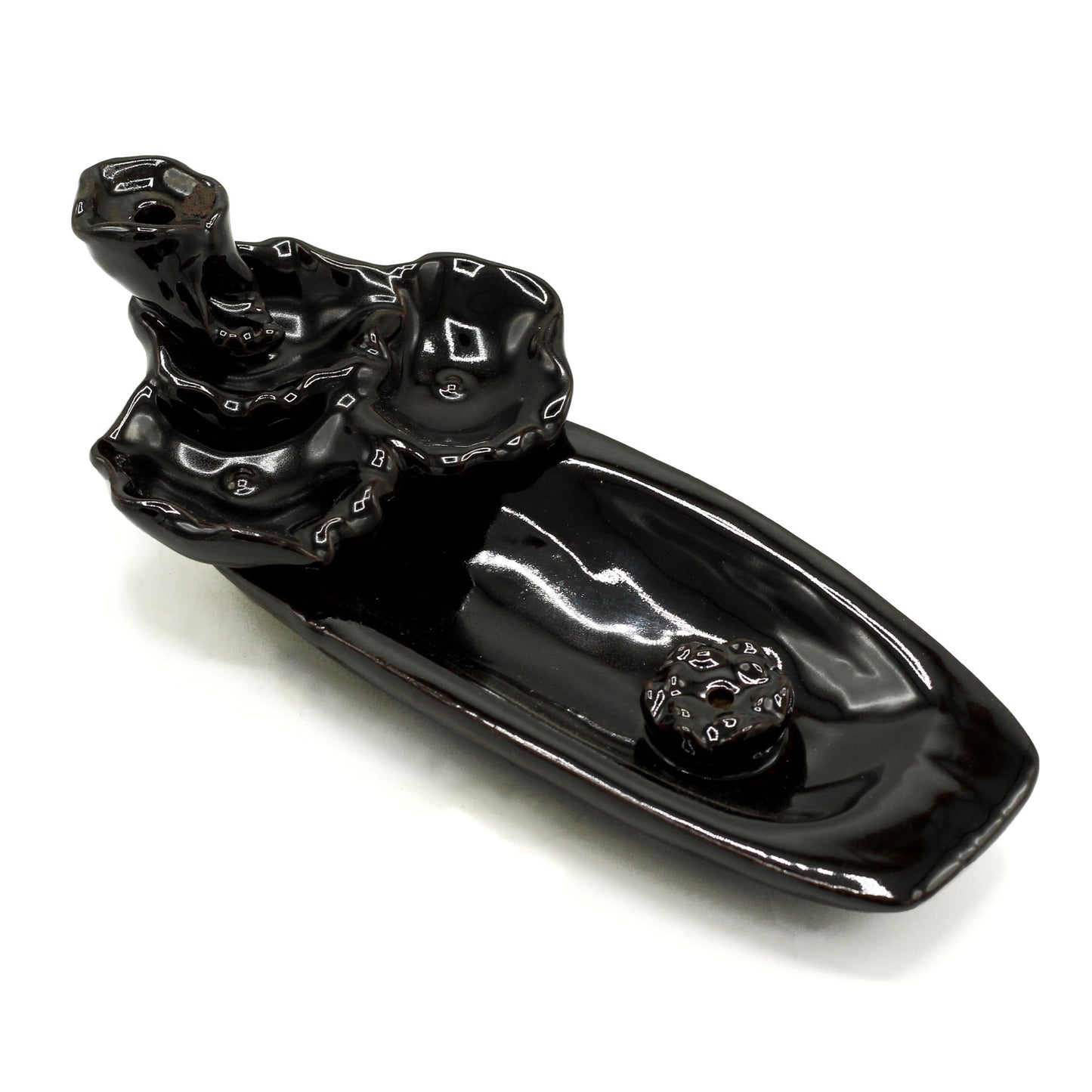 Brûleur d'encens à refoulement - Bassin de lotus et porte-encens