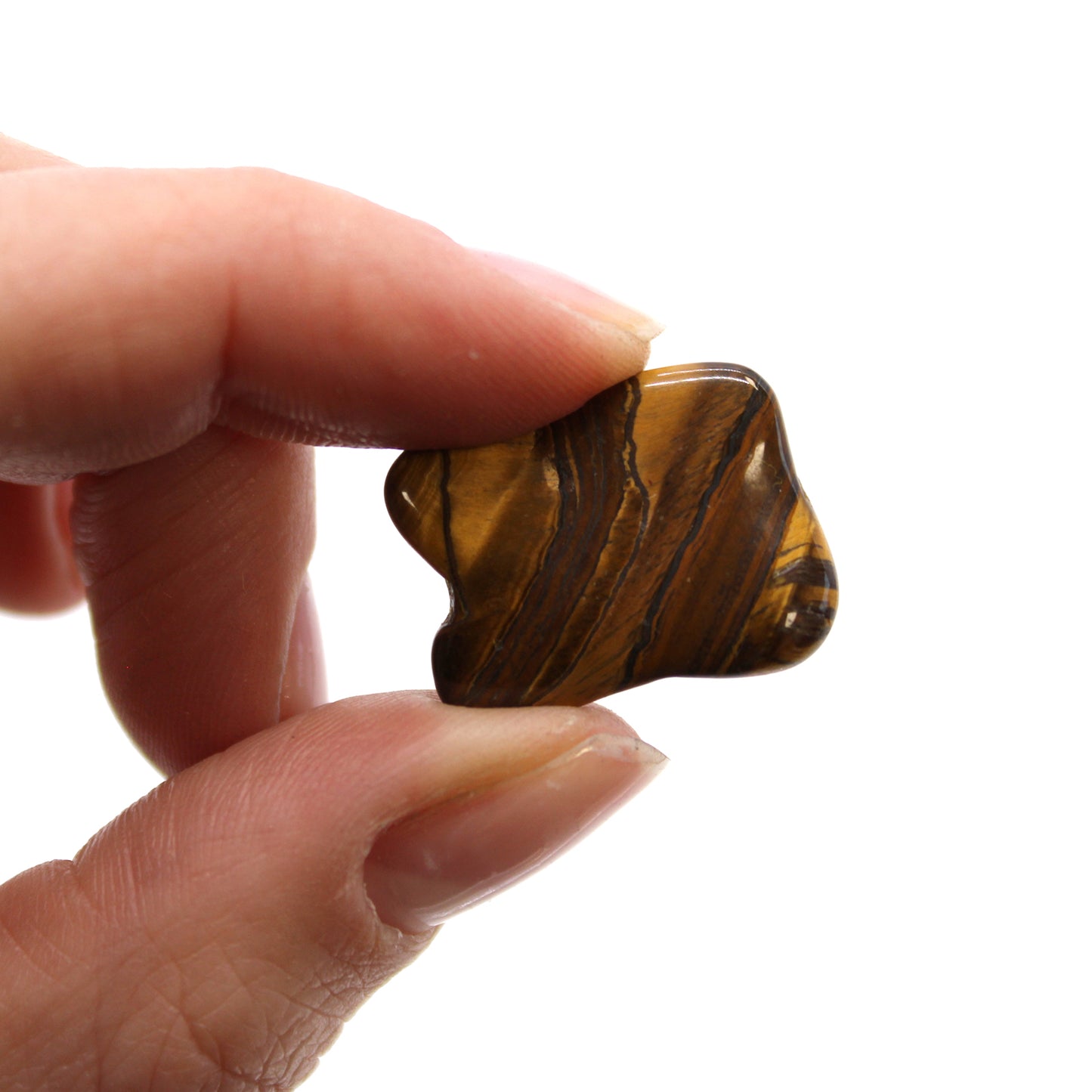 24 x Petites Pierres Africaines - Œil de Tigre - Or