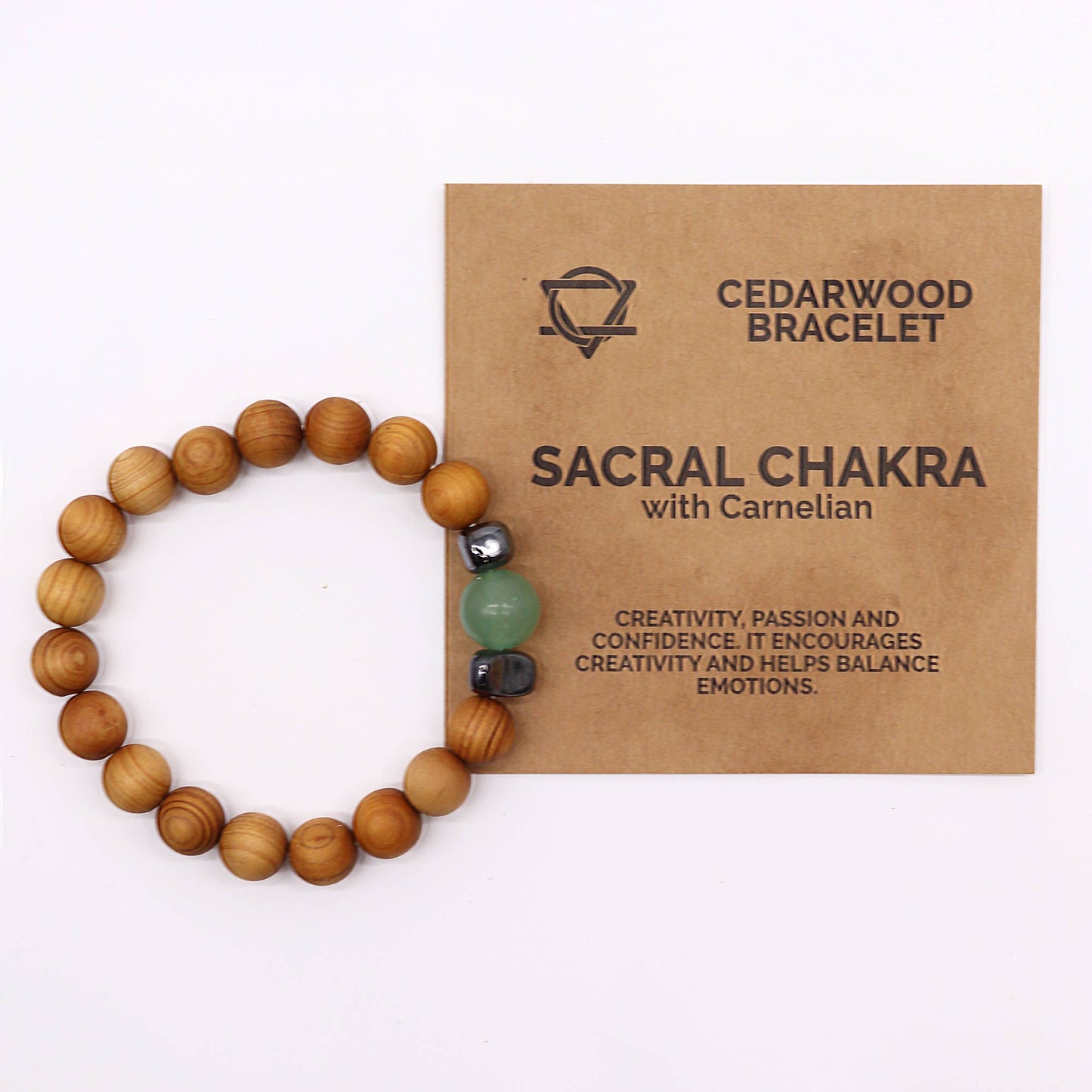 Bracelet Cèdre - Chakra Sacré - Aventurine Verte