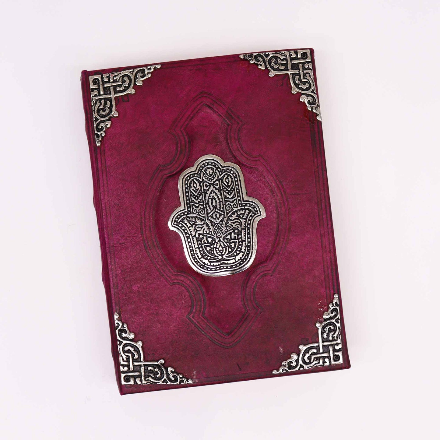 Livre en bronze rouge - Décoration Hamsa en zinc avec bords de couverture