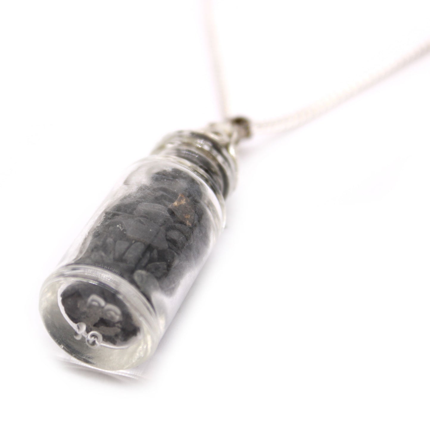 Collier en pierres précieuses en bouteille - Onyx noir