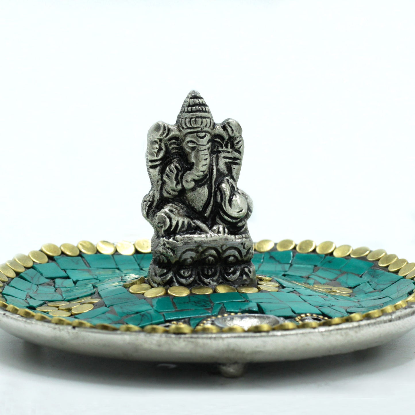 Plaque Ganesh Décoration tibétaine Support cône et tige