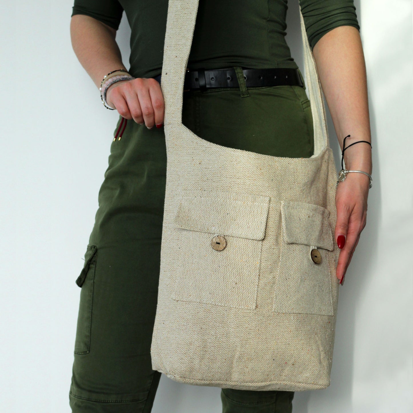 Sac à deux poches Tons naturels - Naturel - Grand