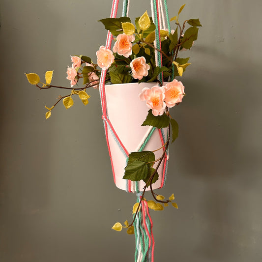 Klassischer Makramee-Pflanztopf – Pastelltöne Terrace Med Pot