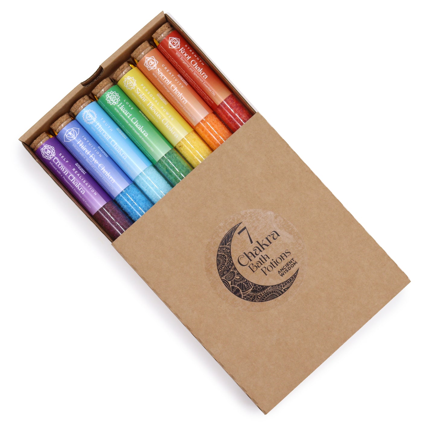 Sels de bain Chakra en flacons - Coffret cadeau 7 jours
