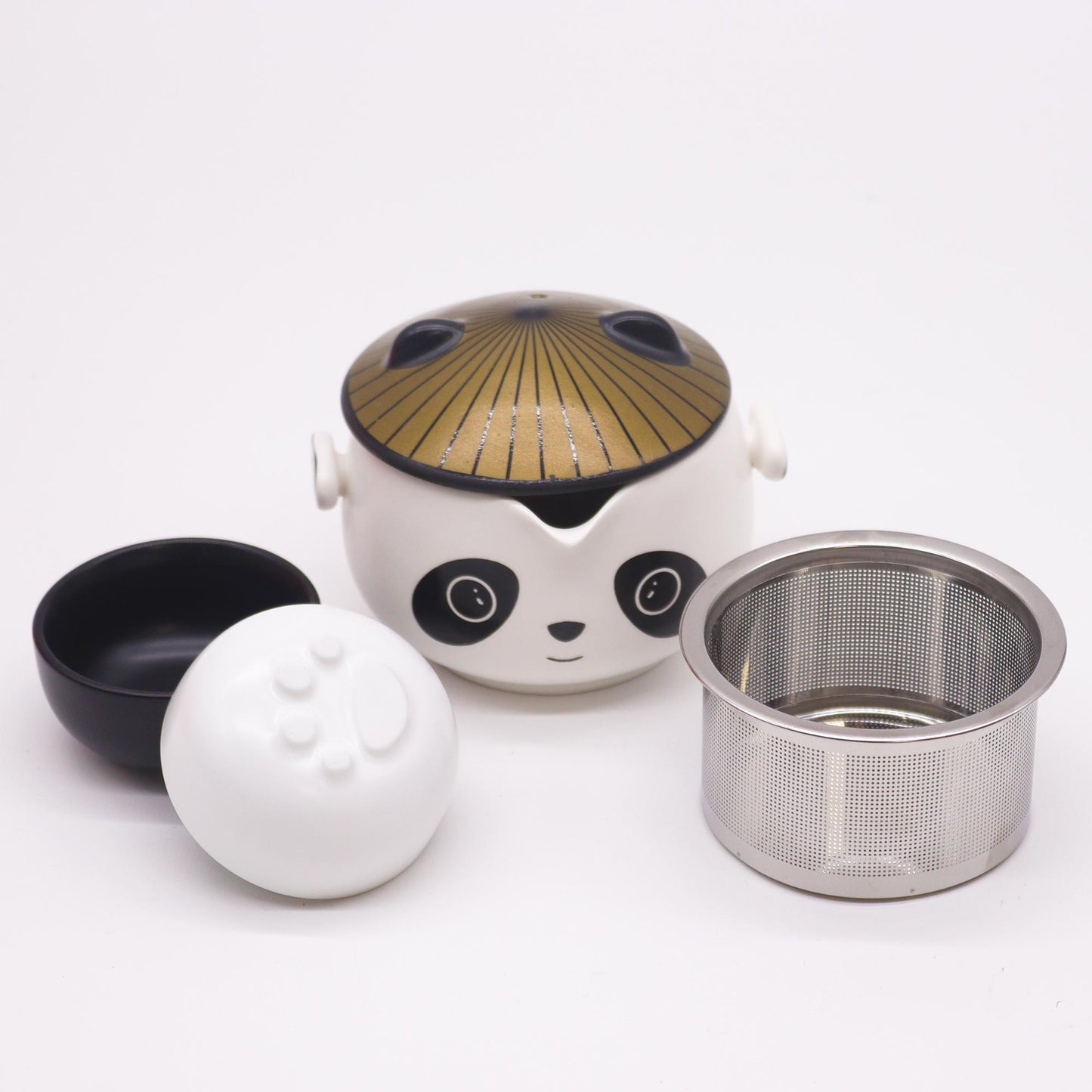 Panda-Teekannen-Set – Zwei Tassen und Reiseetui