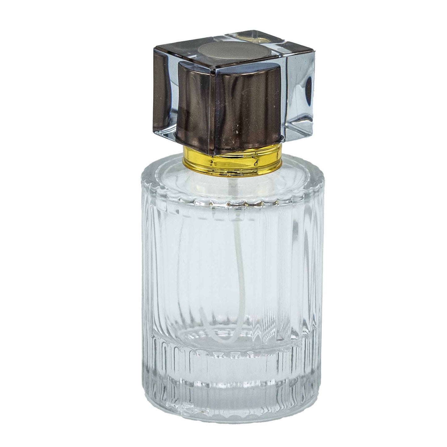 Flacons de parfum en verre avec vaporisateur et bouchon marron, 50 ml