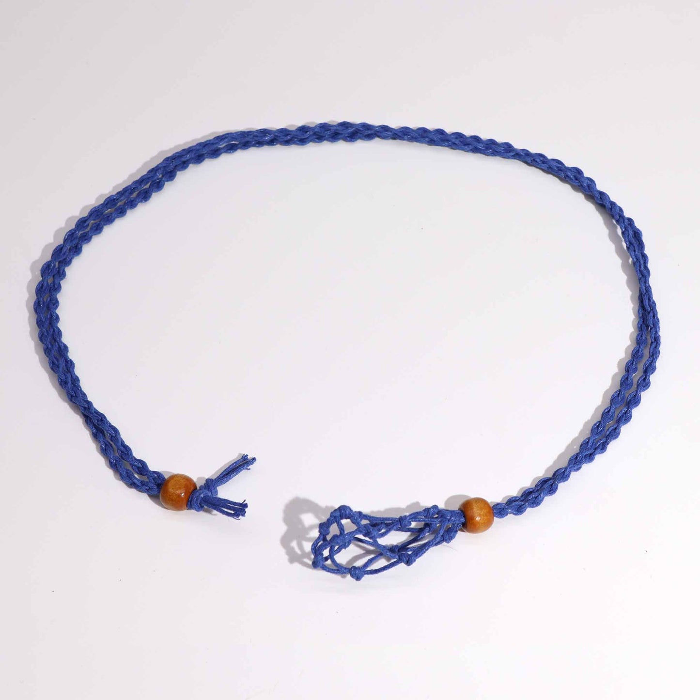 Collier en pierres précieuses cordons 45 cm - Bleu marine