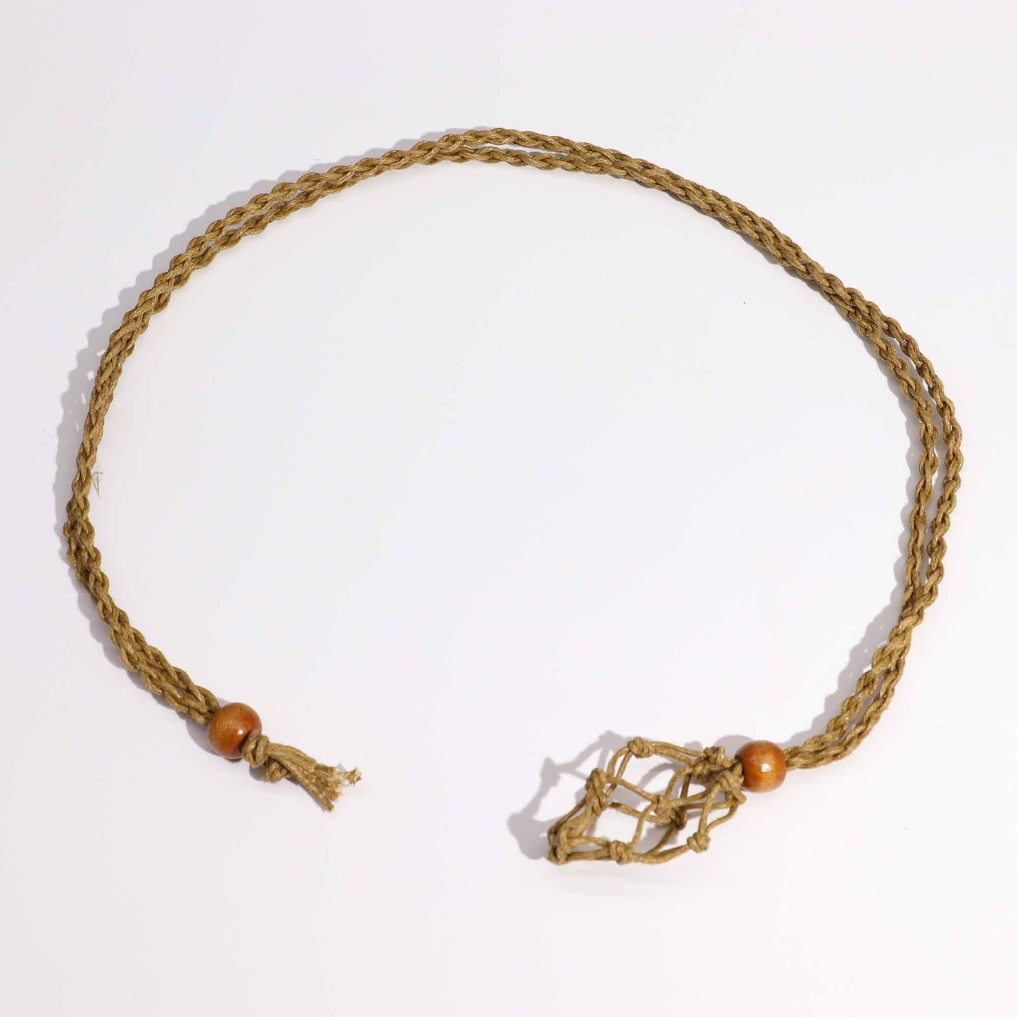 Collier en pierres précieuses cordons 45 cm - Sable