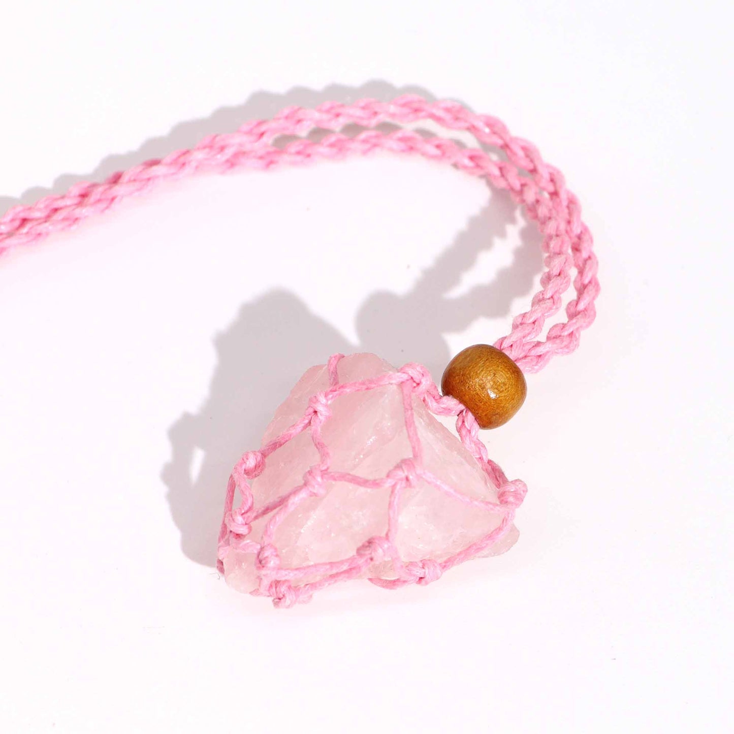Collier en pierres précieuses 45 cm - Rose