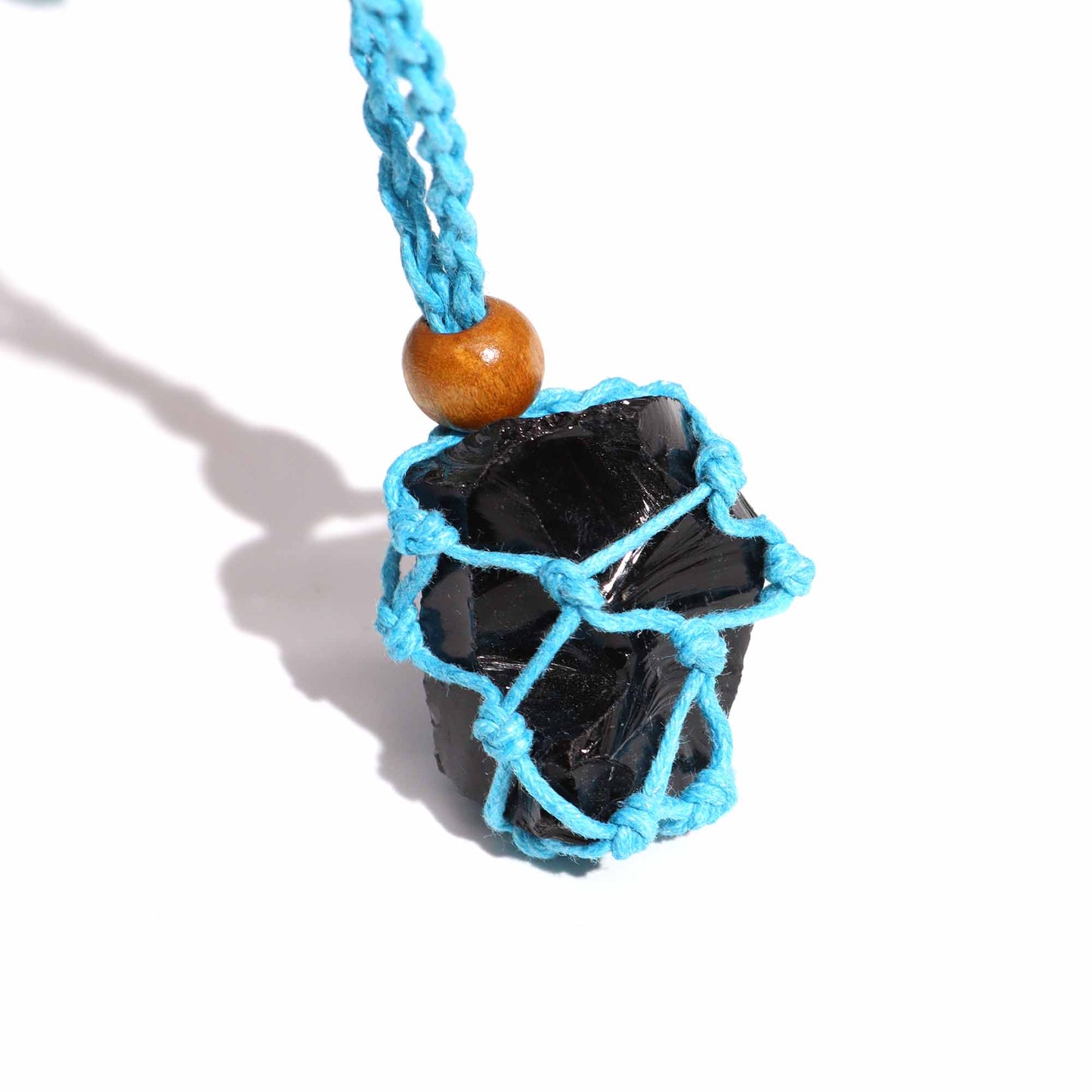 Collier en pierres précieuses 45 cm - Bleu