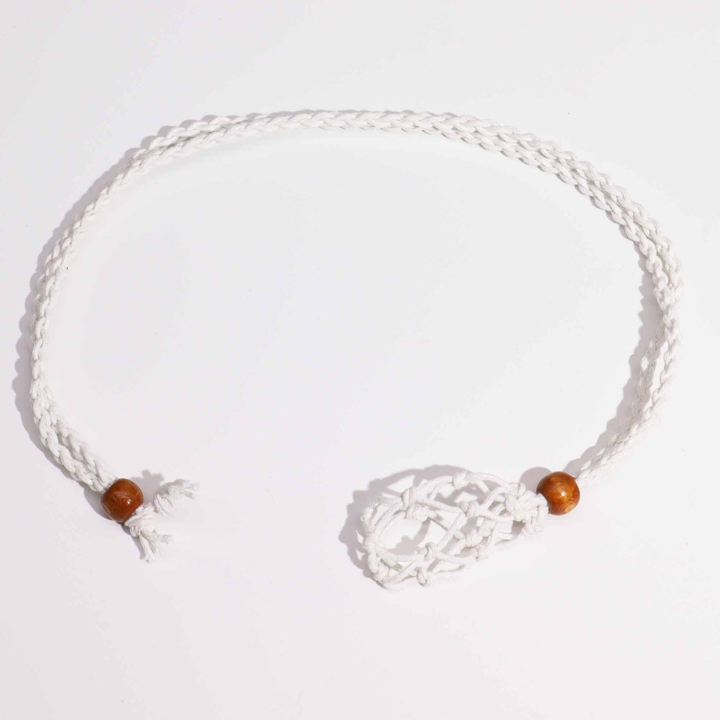 Collier en pierres précieuses, cordons 45 cm - Blanc