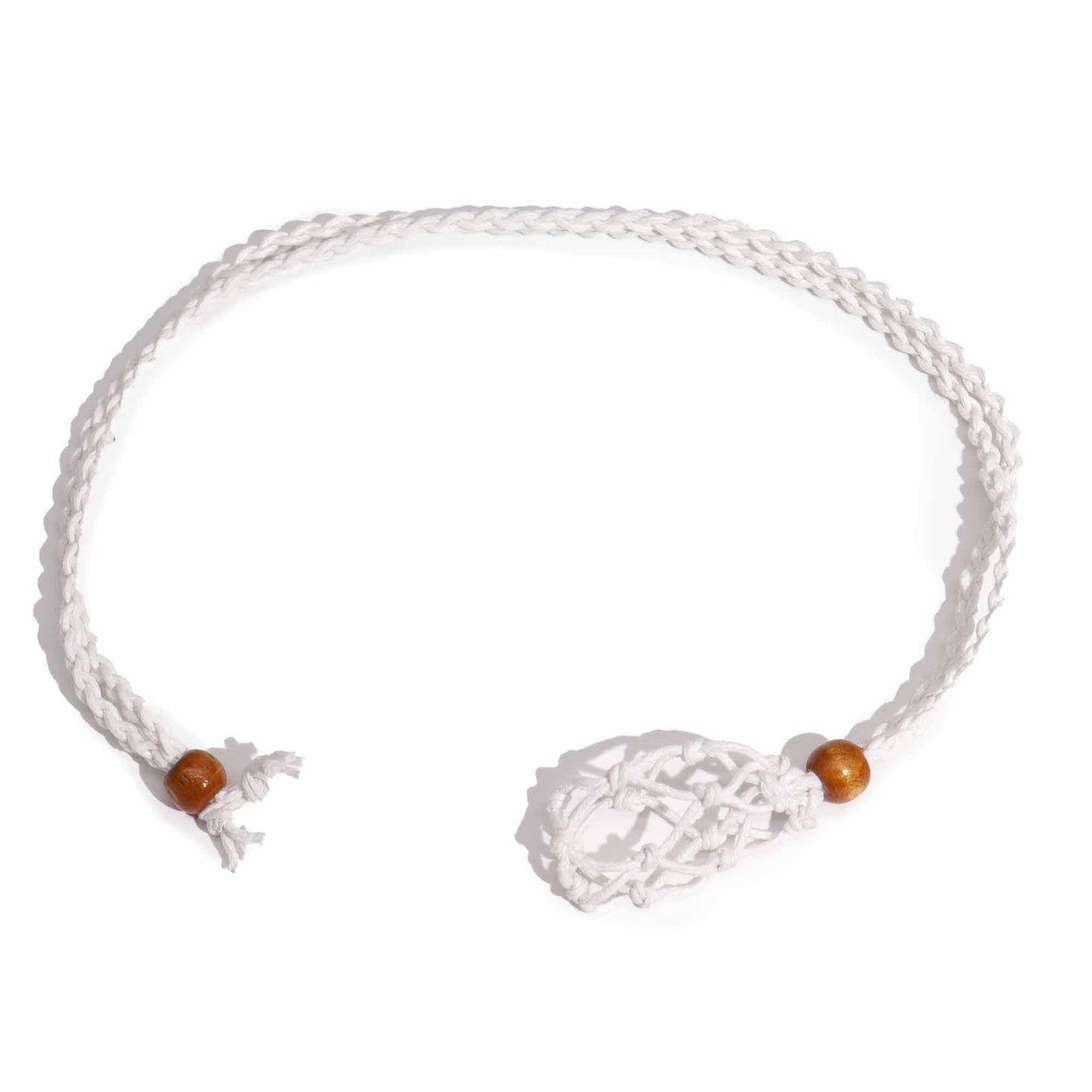 Collier en pierres précieuses, cordons 45 cm - Blanc