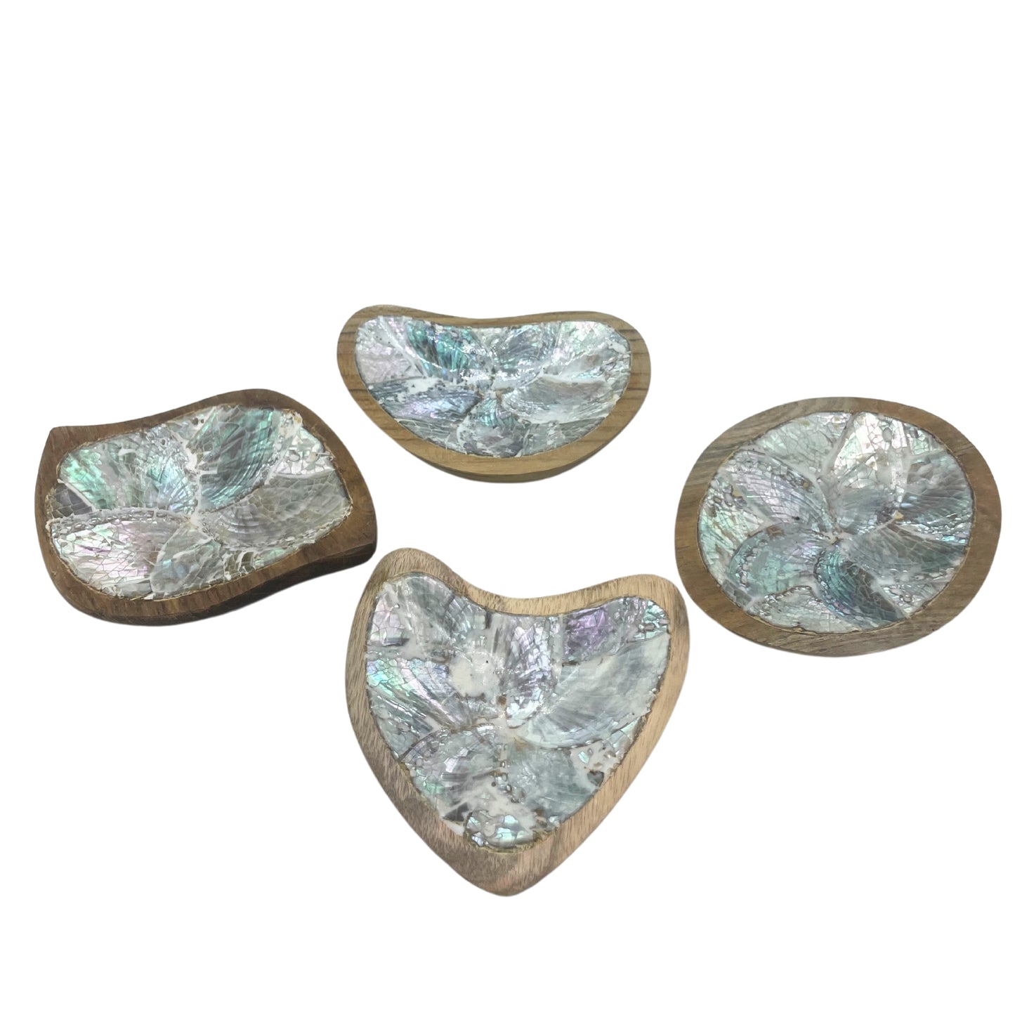 Set mit 4 Mini-Schüsseln aus Teakholz (sortiert)