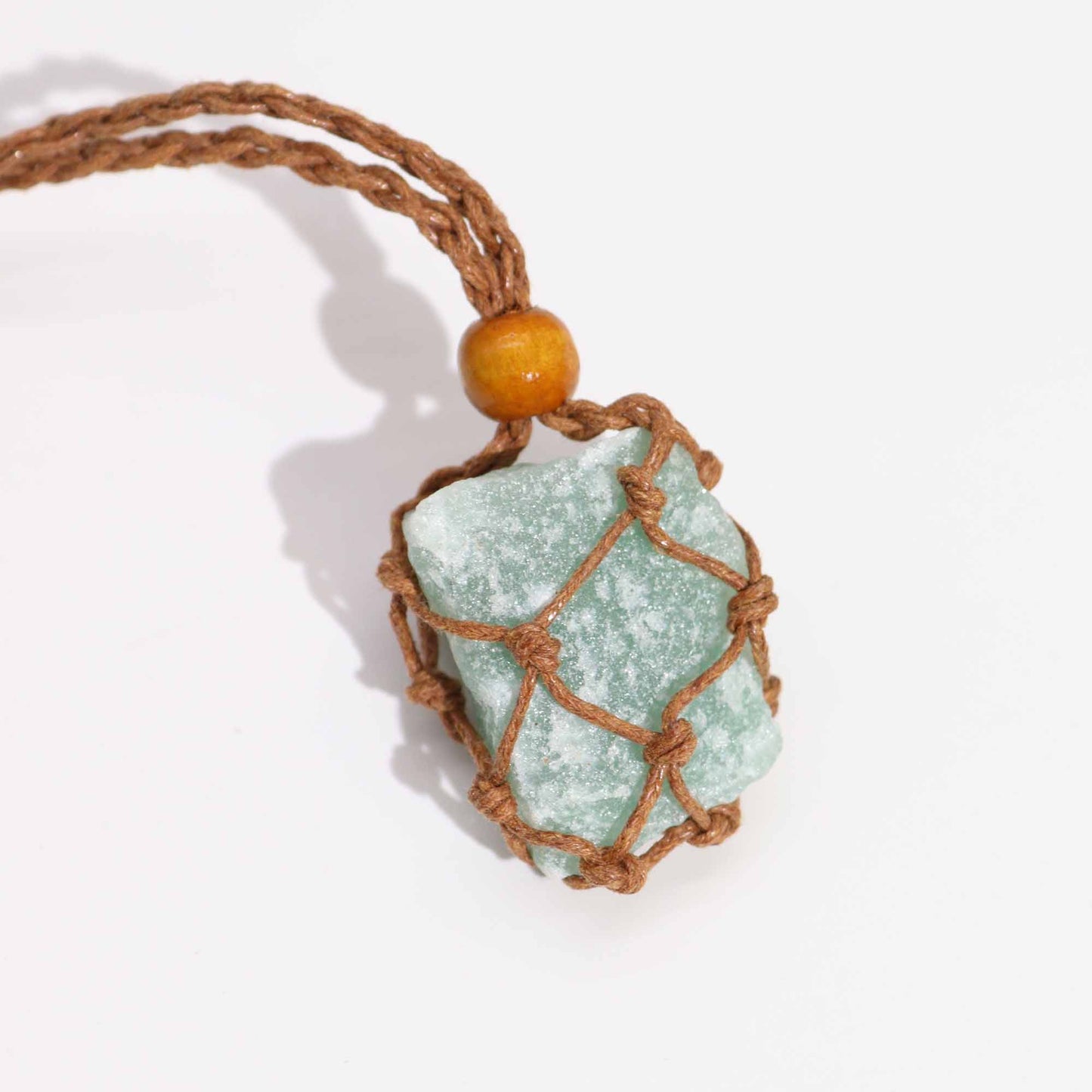 Collier en pierres précieuses, cordons 45 cm - Marron