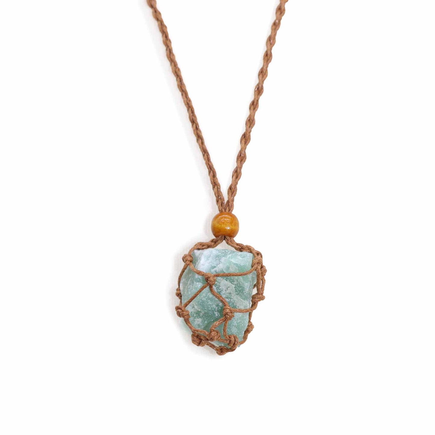 Collier en pierres précieuses, cordons 45 cm - Marron