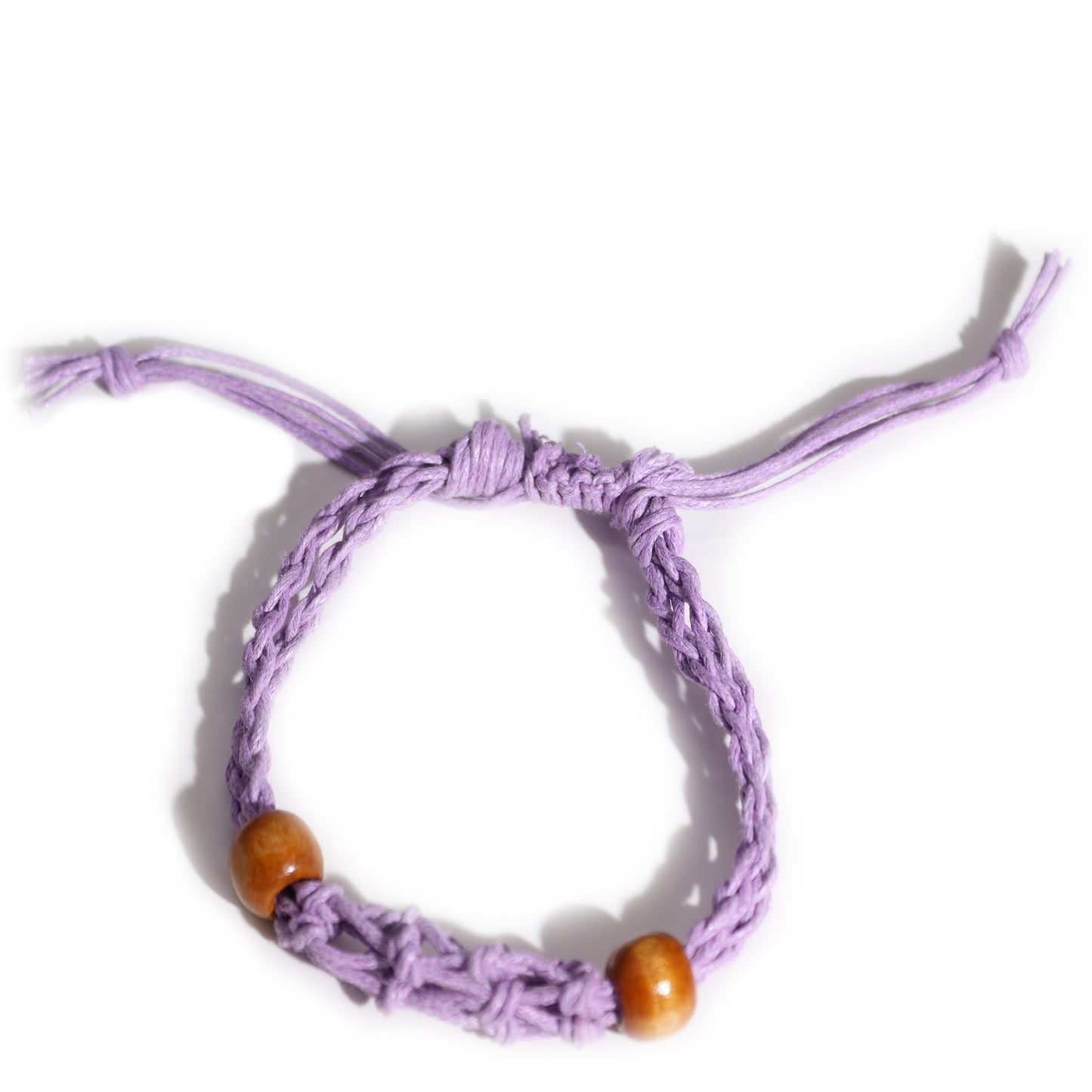 Bracelet en macramé et pierres précieuses 20-28 cm - Violet