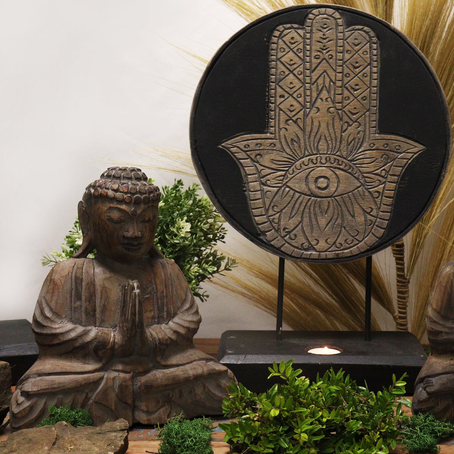 Buddha Feng Shui Set – Hamsa – Grau