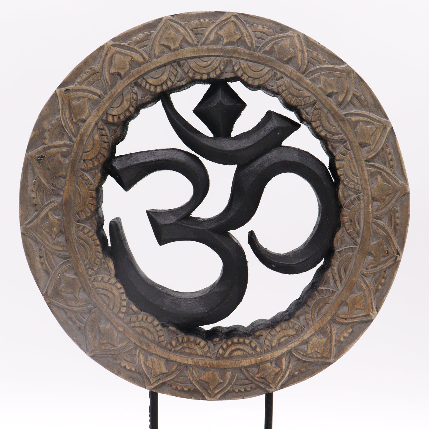 Buddha Feng Shui Set - Om - Grau und Schwarz