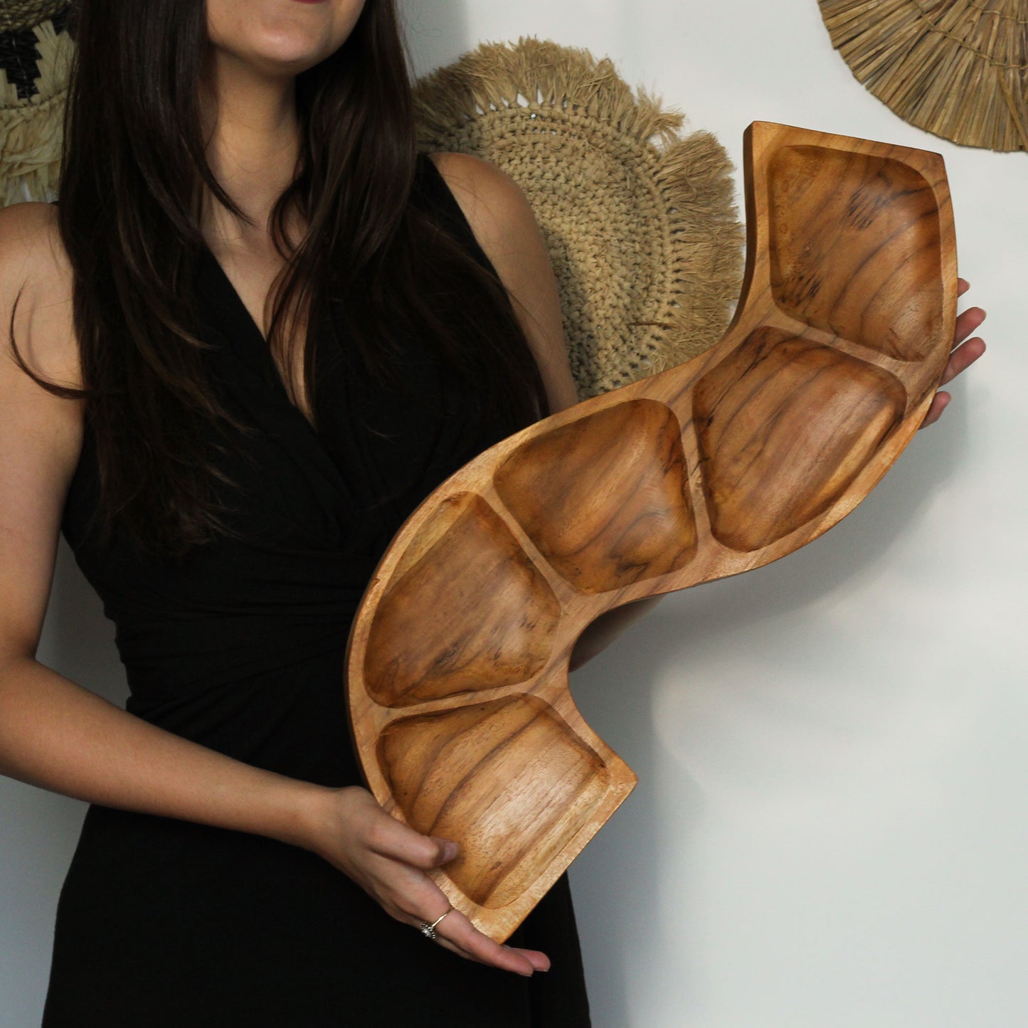 Teakholzschale – Schlangenform (ca. 55 cm)