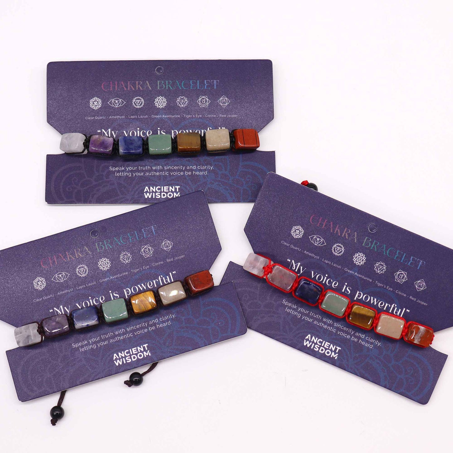 Bracelets Chakra - Pierres polies