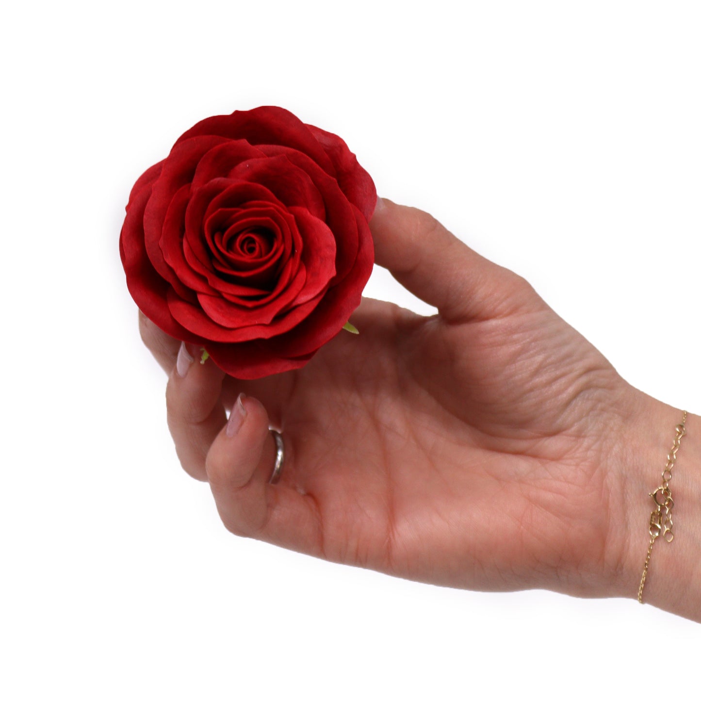 Handgemachte Seifenblume - Große Vintage Rose - Scharlachrot