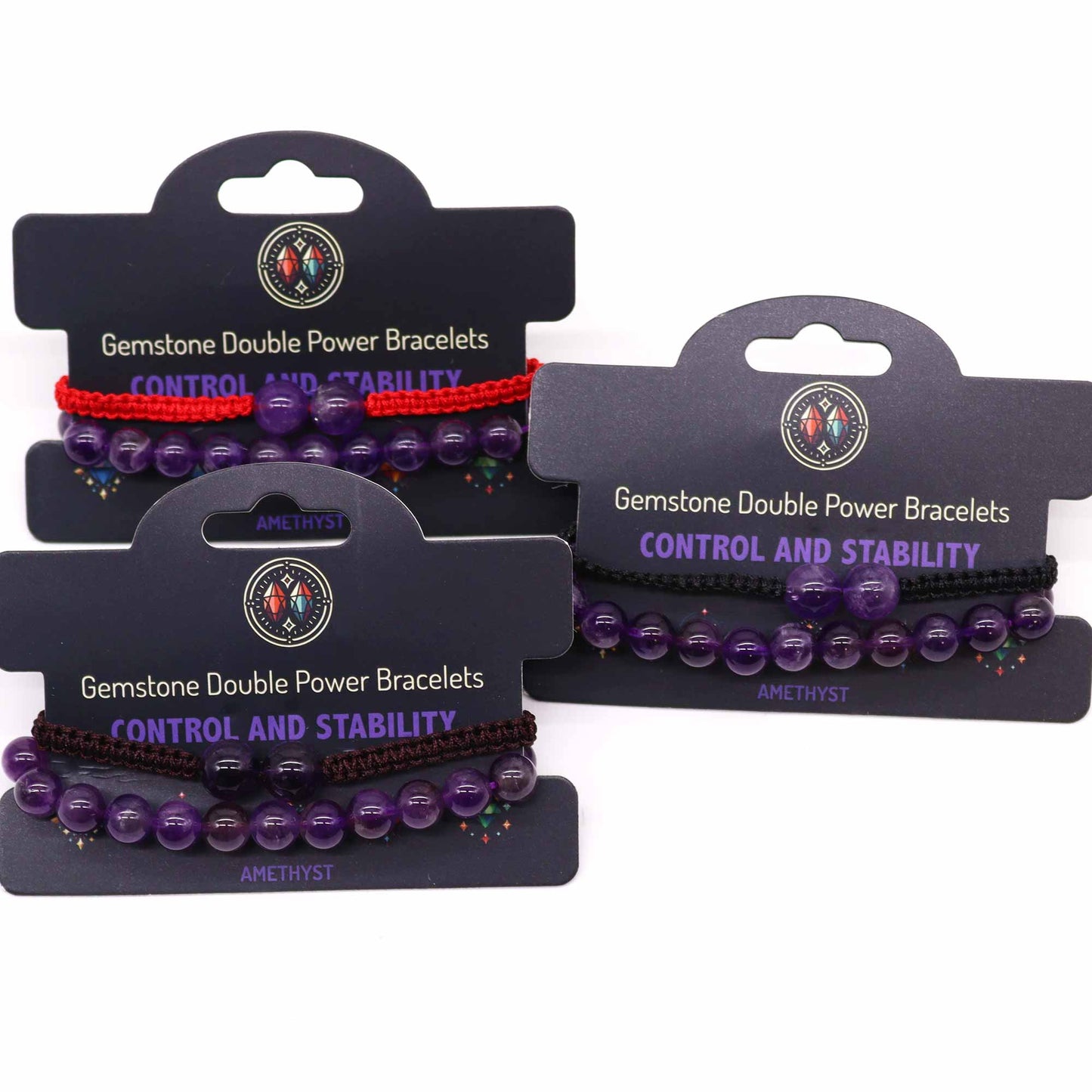Bracelets à double pouvoir en pierres précieuses - Améthyste