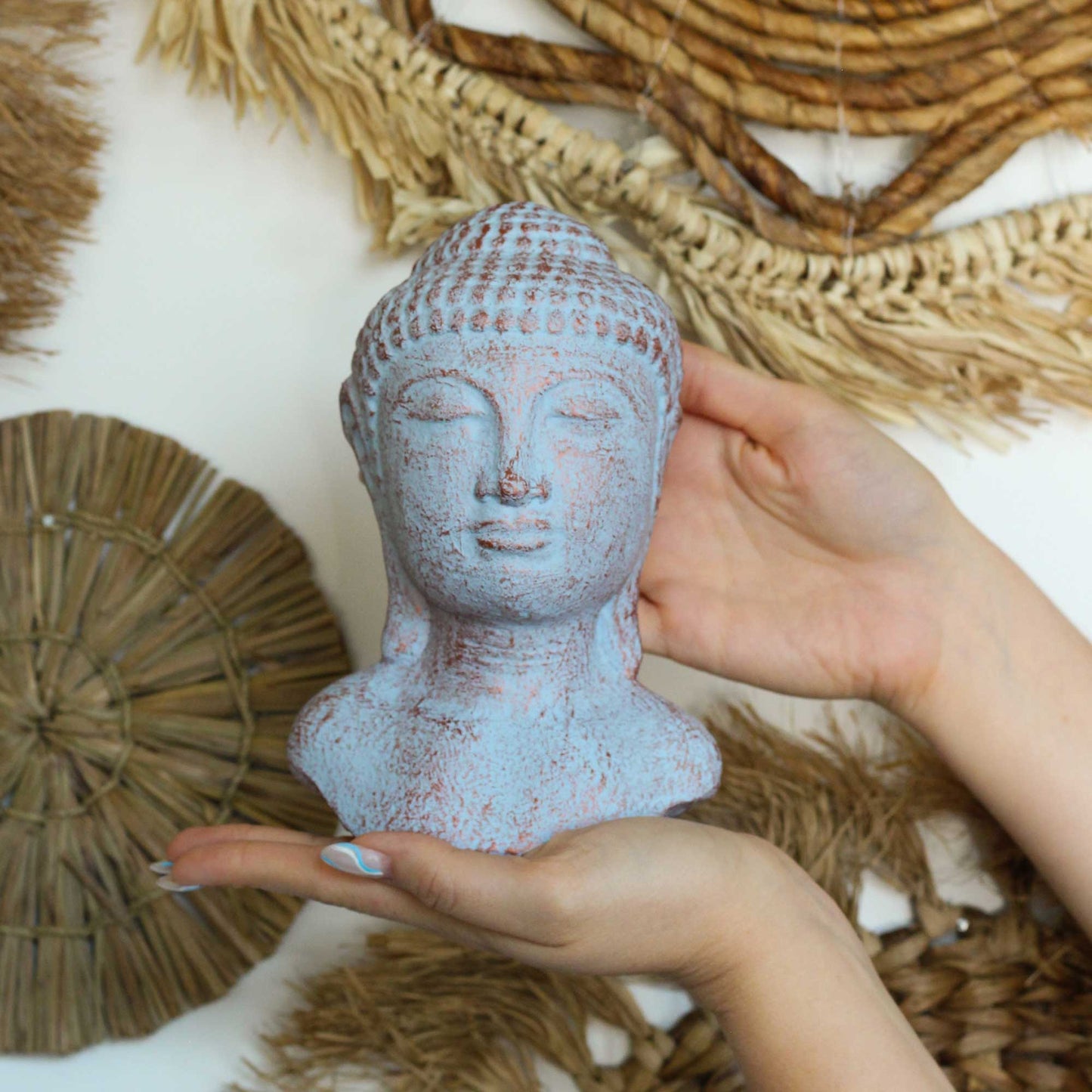 Tranquility Buddhakopf - Blaues Kupfer