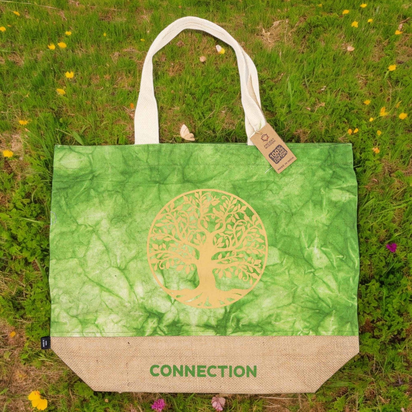 Sac entièrement naturel - Vert - Arbre de vie - Connexion