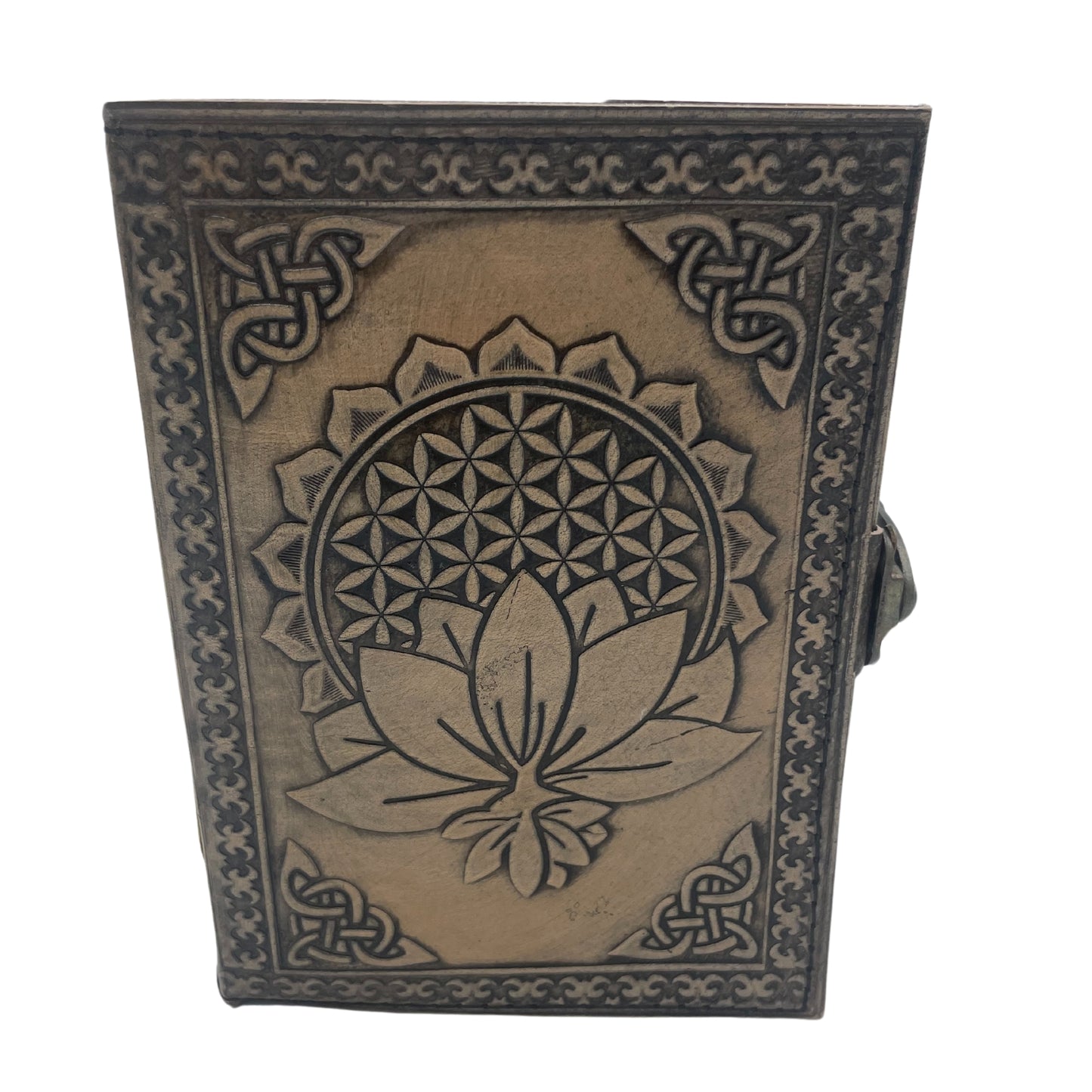 Carnet de notes ésotérique Mandala Lotus - Vintage avec bordure cousue