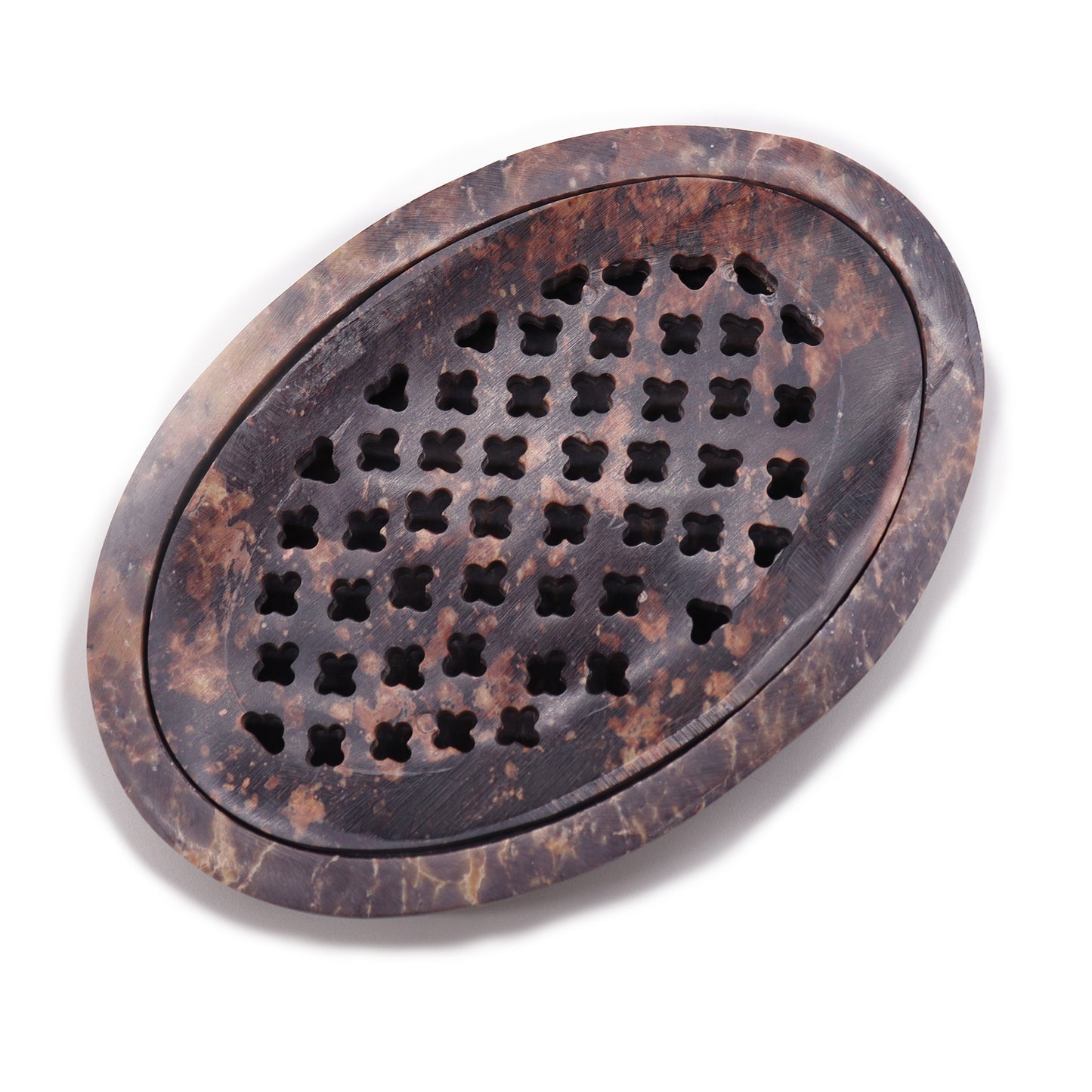Porte-savon et égouttoir en stéatite 11x8cm - Ovale Classique