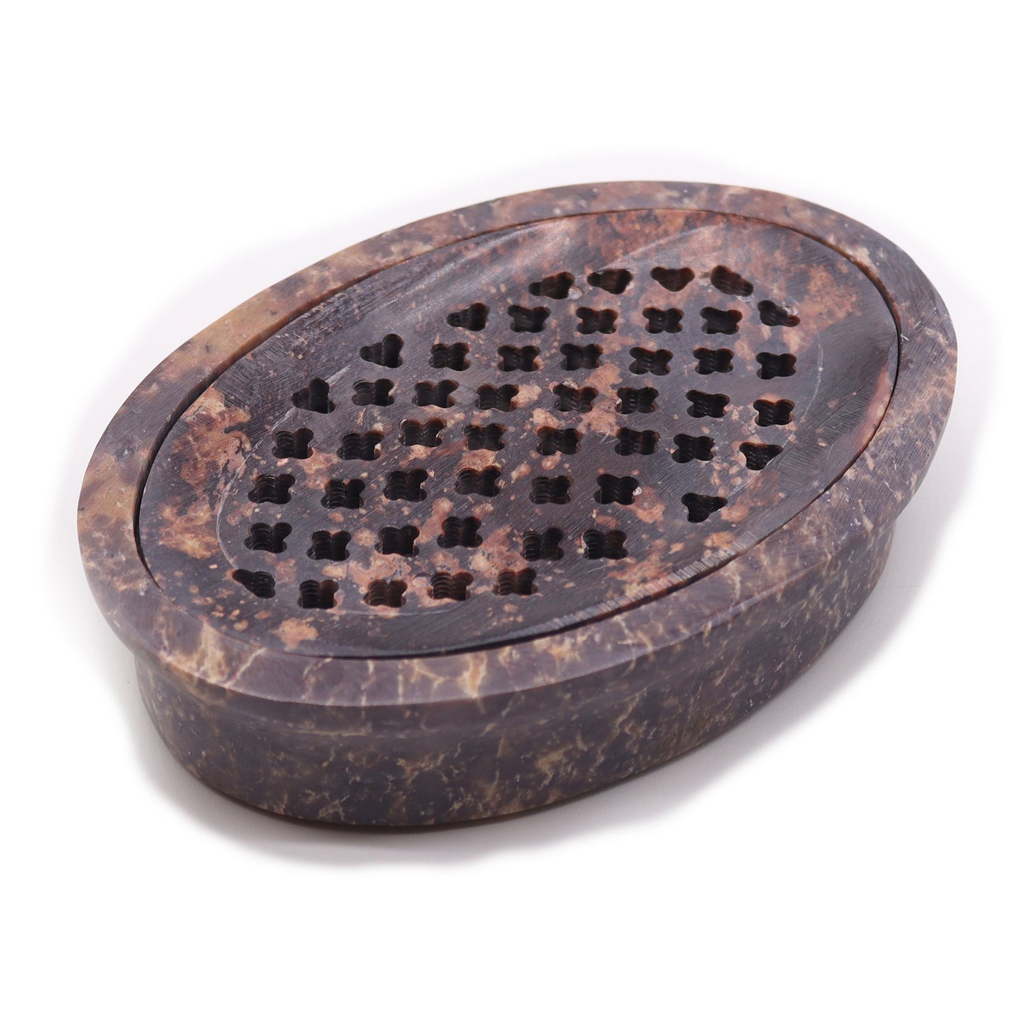 Porte-savon et égouttoir en stéatite 11x8cm - Ovale Classique